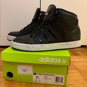 Women’s Adidas NEO Raleigh Mid Black Sneaker 7.5